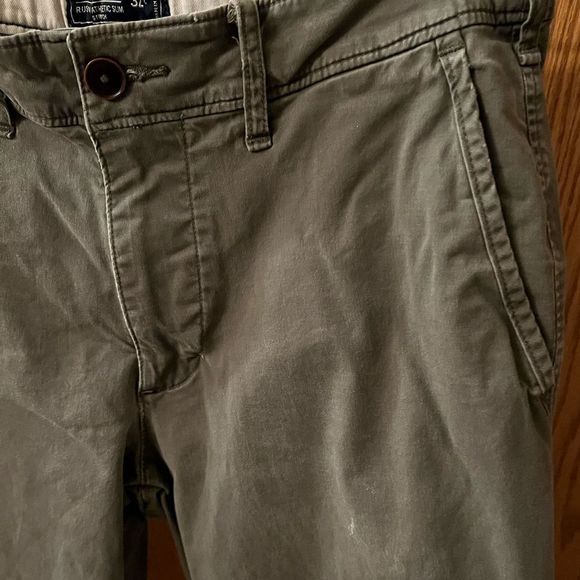 Abercrombie & Fitch Rustin Athletic Slim Stretch Pants - olive green (29W X 32L) - Picture 5 of 7